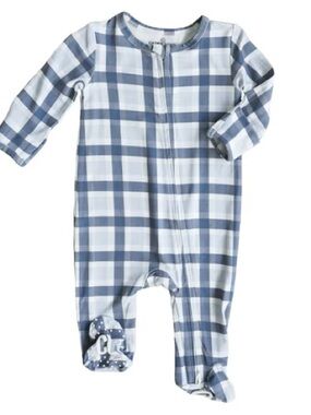 Caden Lane Blue Plaid Footie